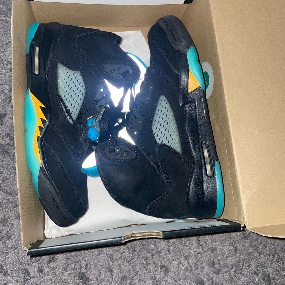 Kids Black and Teal Sneakers